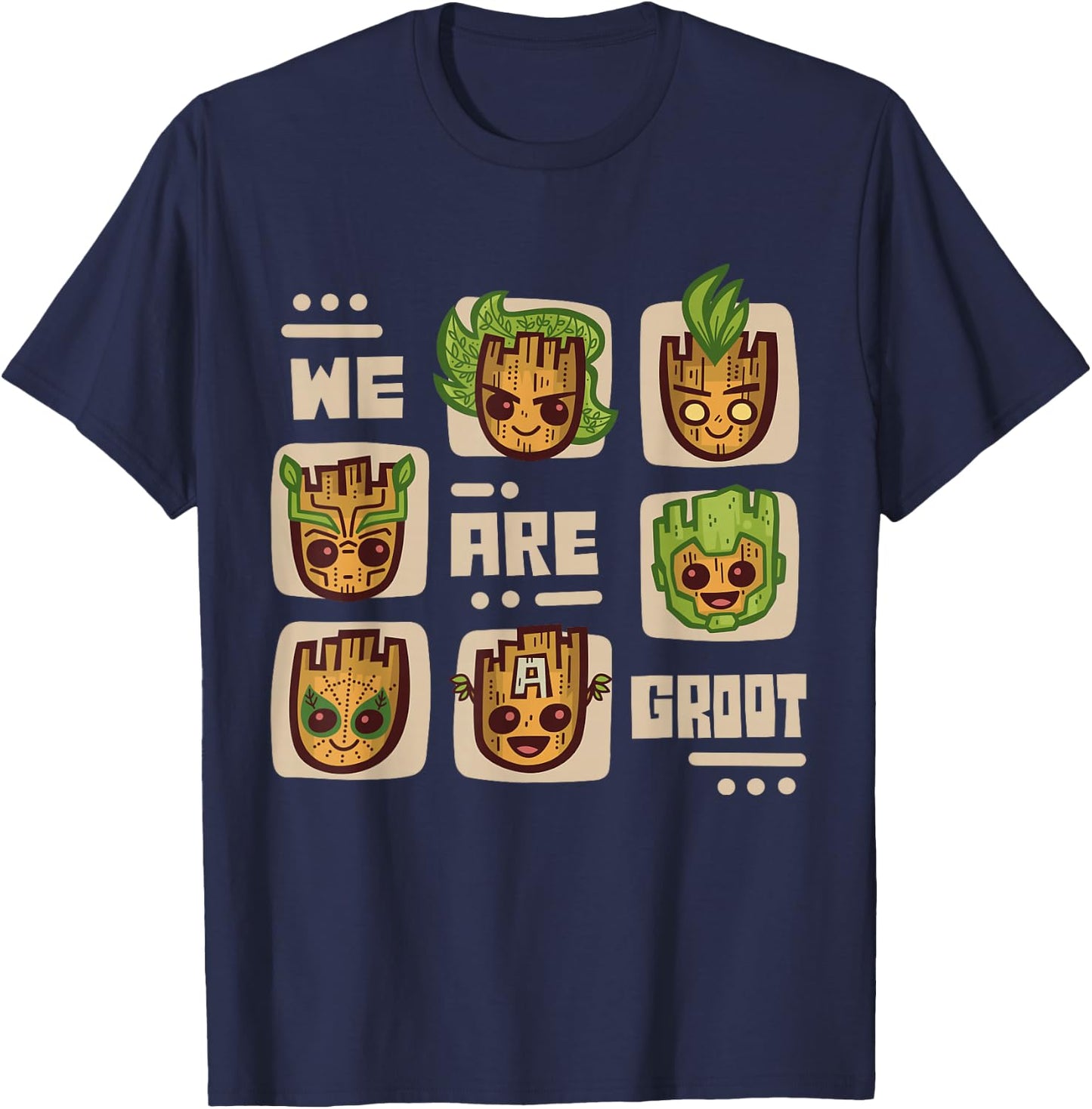 Marvel 85th Anniversary We are Groot Super Hero Impressions T-Shirt - T-Shirt | Navy