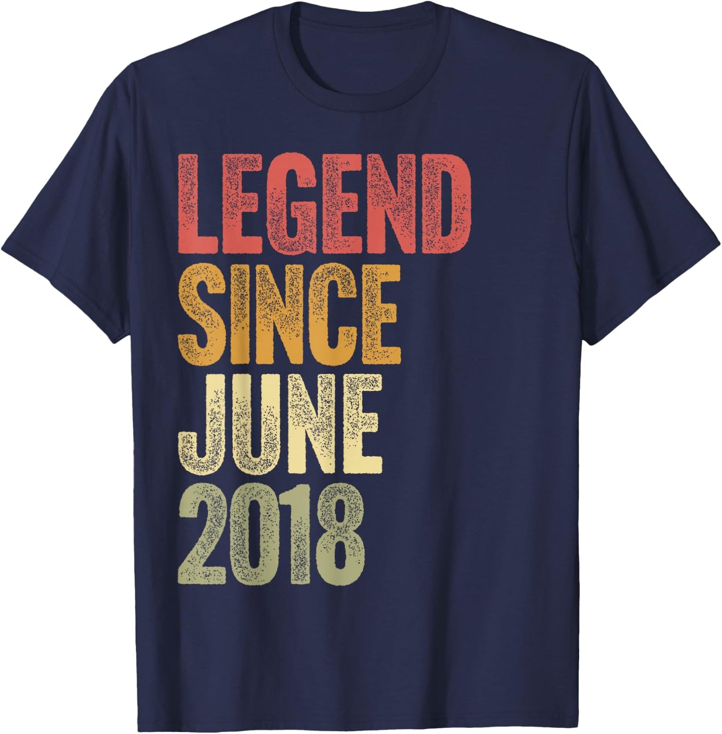 8 Year Old Legend Since June 2018 Retro 8th Birthday T-Shirt - T-Shirt | Navy