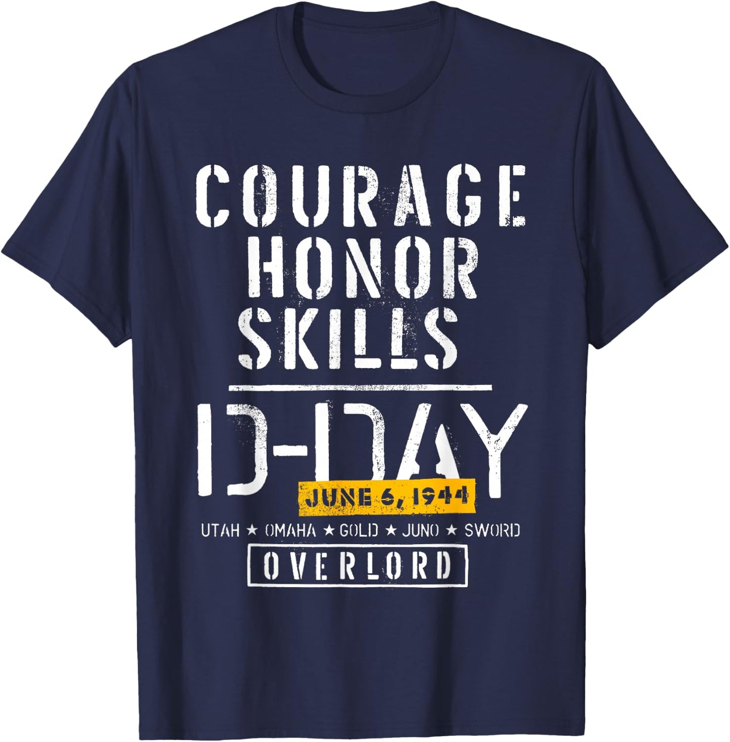 D-Day Overlord Normandy Landing 1944 Remembrance T-Shirt - T-Shirt | Navy