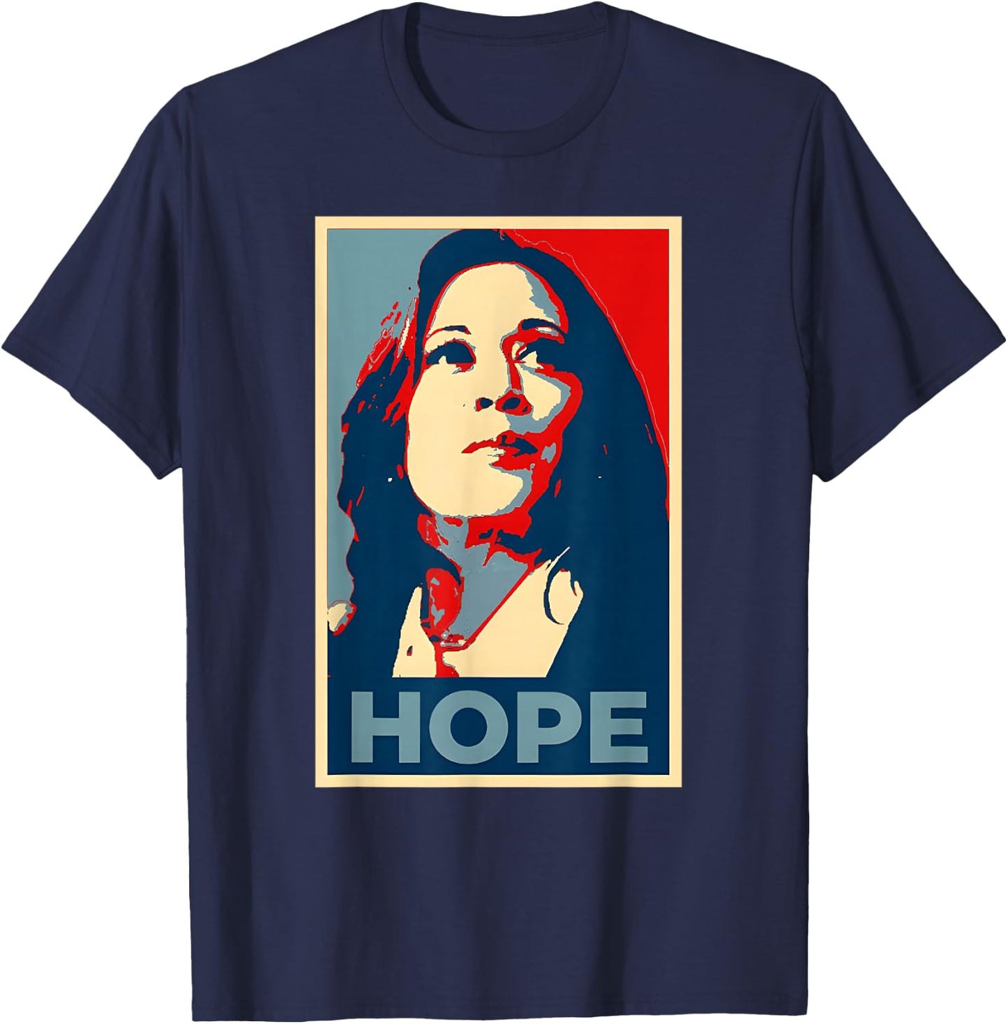 Vintage HOPE We're With Her Kamala Harris 2024 Obama Poster T-Shirt - T-Shirt | Navy