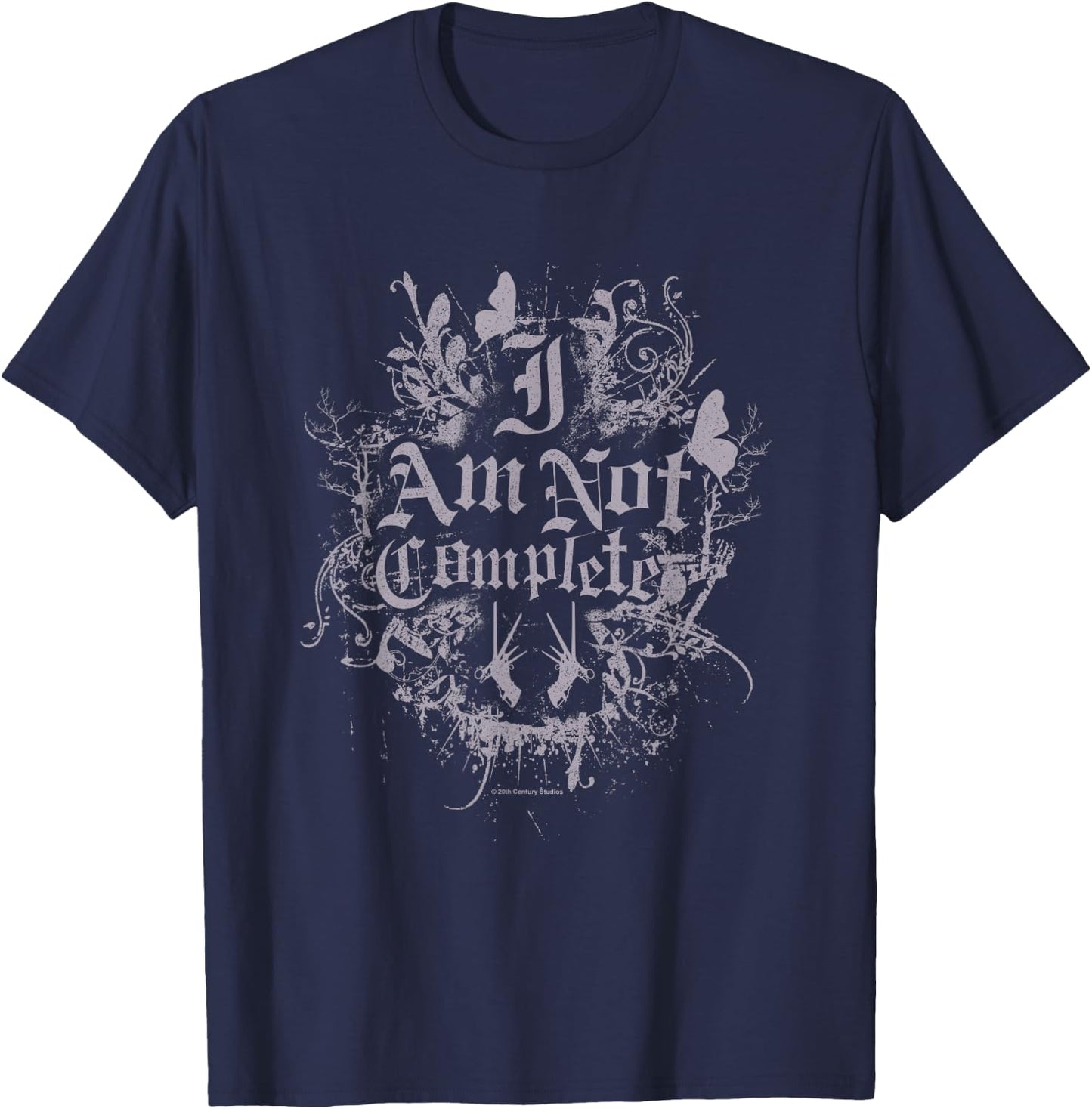 Edward Scissorhands I Am Not Complete Vintage Gothic Logo T-Shirt - T-Shirt | Navy