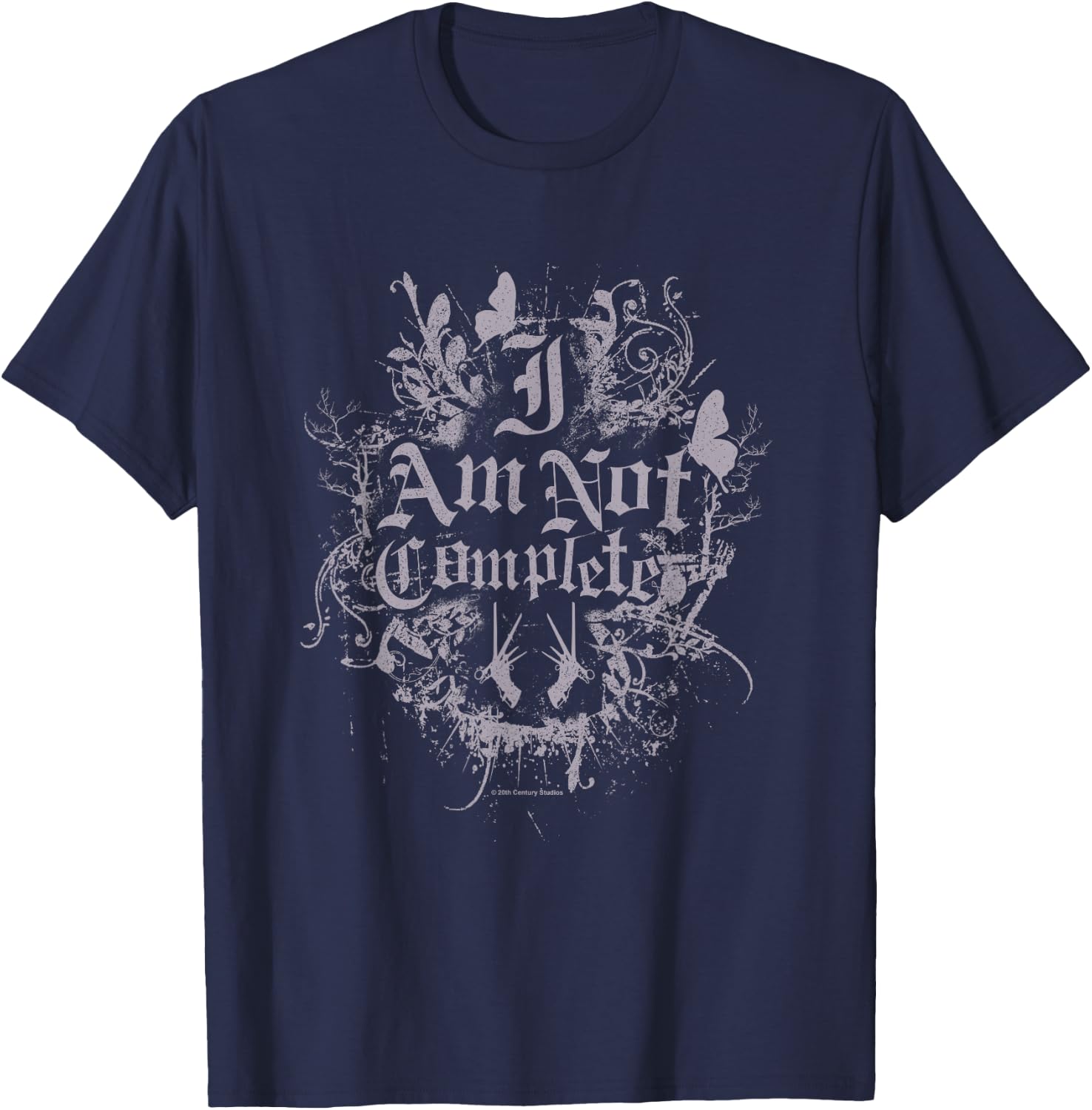 Edward Scissorhands I Am Not Complete Vintage Gothic Logo T-Shirt - T-Shirt | Navy