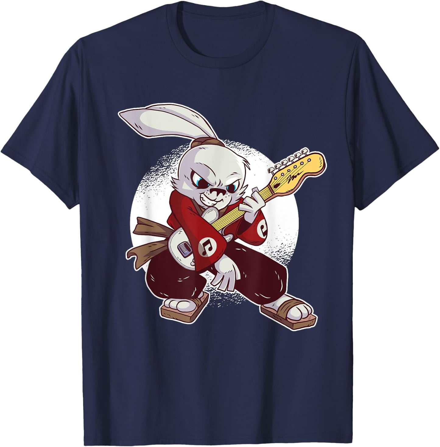Rabbit Bunny Guitarist Guitar Music Musician T-Shirt - T-Shirt | Navy