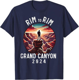 Rim - Rim Grand Canyon, I Hiked The Grand Canyon 2024 T-Shirt - T-Shirt | Navy