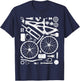 Mountain Bike Parts MTB Bicycle Cycling Downhill Biker T-Shirt - T-Shirt | Navy
