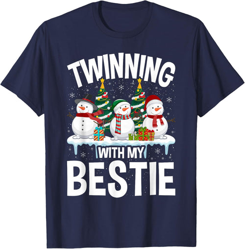 Twinning With My Bestie Xmas Snowman Matching Christmas Kids