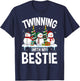 Twinning With My Bestie Xmas Snowman Matching Christmas Kids T-Shirt - T-Shirt | Navy
