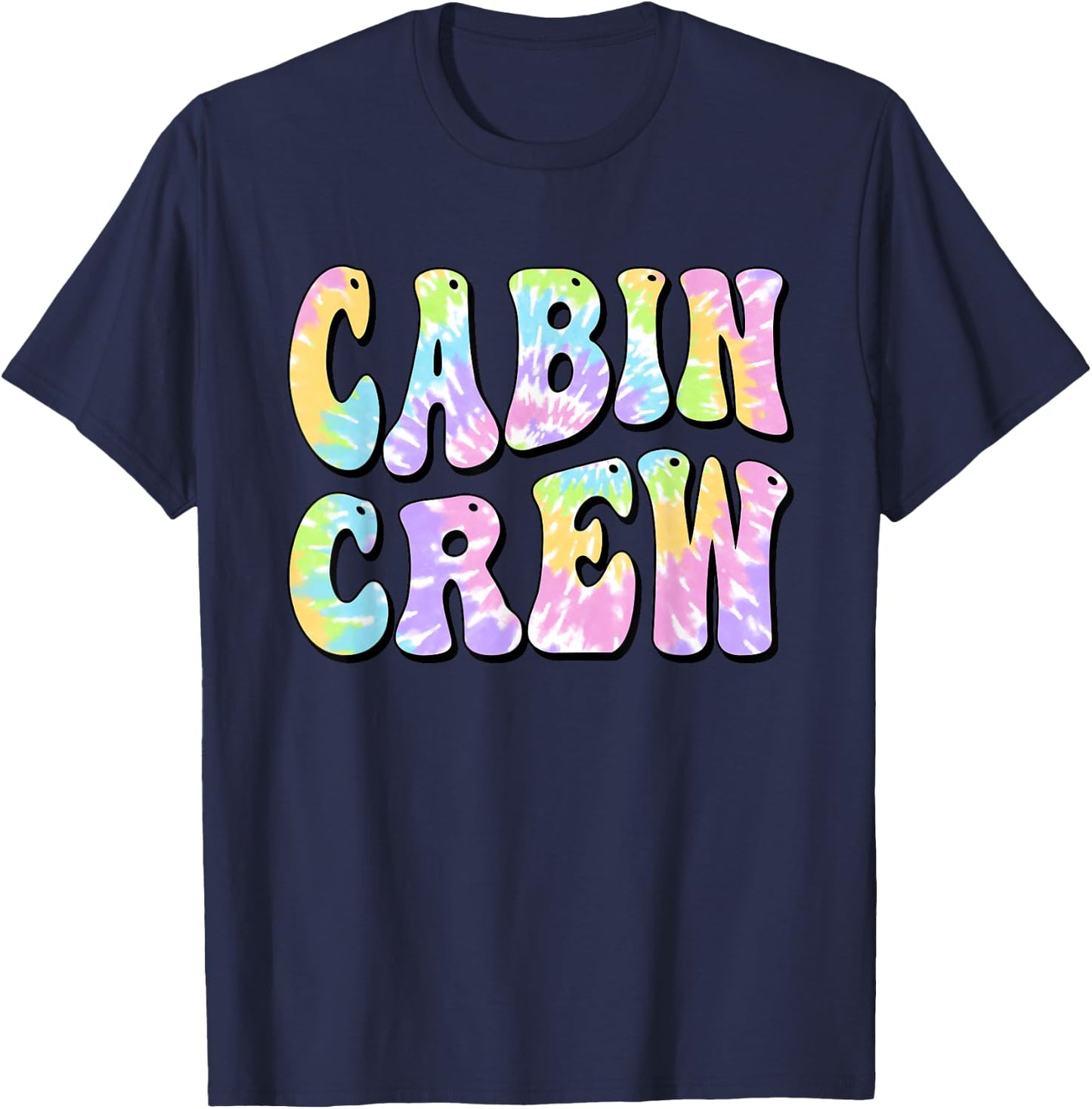 Cabin Crew Summer Mountain Lake Vacation Women Girl Kids T-Shirt - T-Shirt | Navy