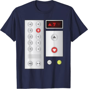 Cool Elevator Buttons Art Men Women Lift Halloween Costume T-Shirt - T-Shirt | Navy