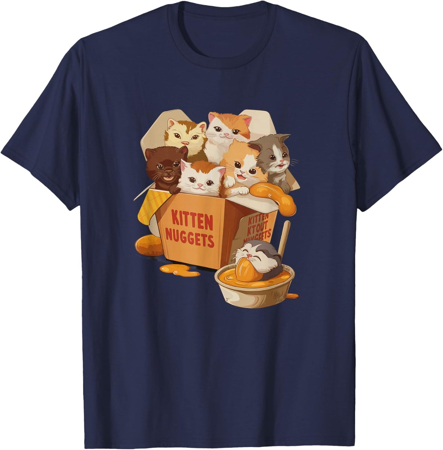 Kitten Nuggets Funny Cat Lover Pun T-Shirt - T-Shirt | Navy