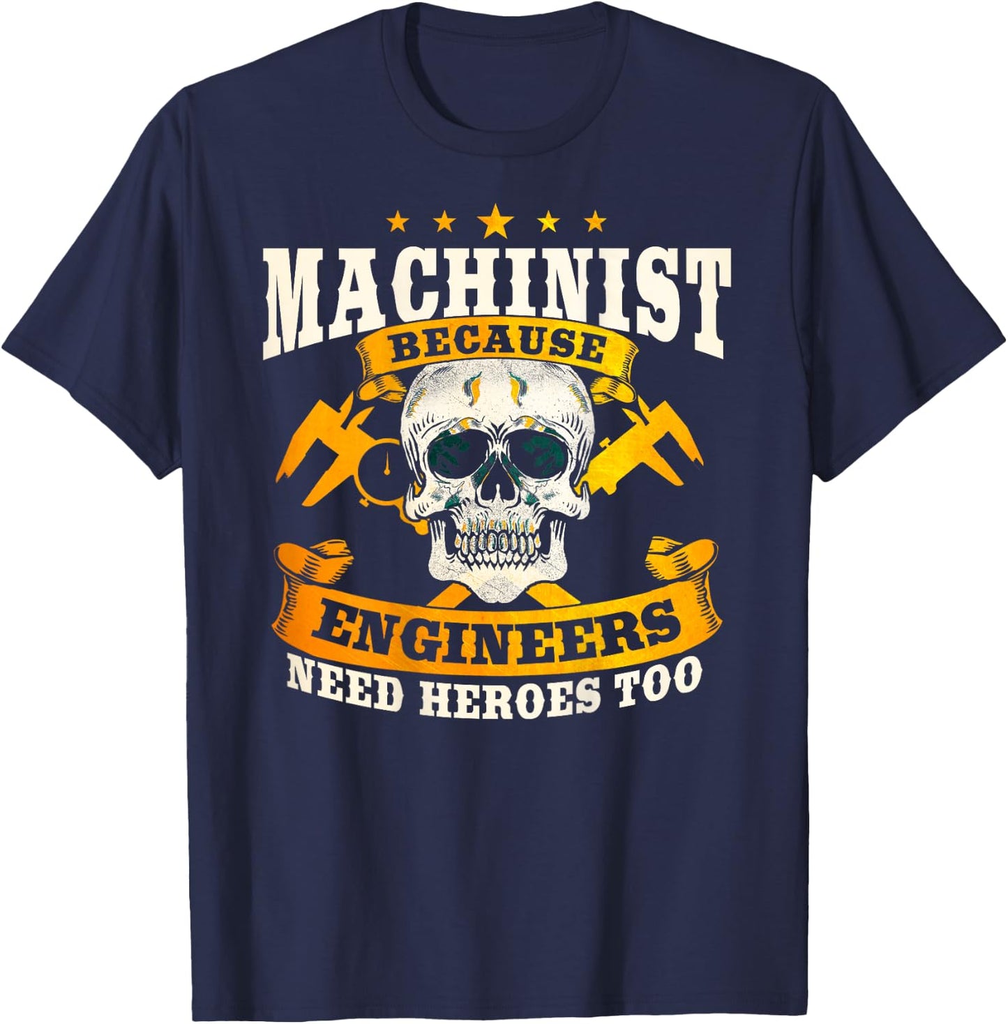 Machinist Gifts Design On Back Of Clothing T-Shirt - T-Shirt | Navy