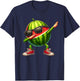 Watermelon Dabbing In Ninja Style Funny Watermelon Graphic T-Shirt - T-Shirt | Navy