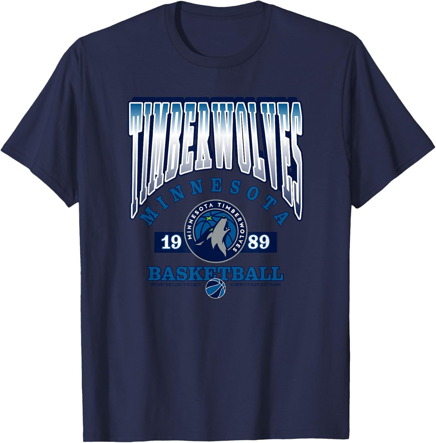 Minnesota Timberwolves NBA Homecourt Advantage - Black, -Adults, Small, Short Sleeve, Polyester, , Classic Fit, Letter Print T-Shirt - T-Shirt | Navy