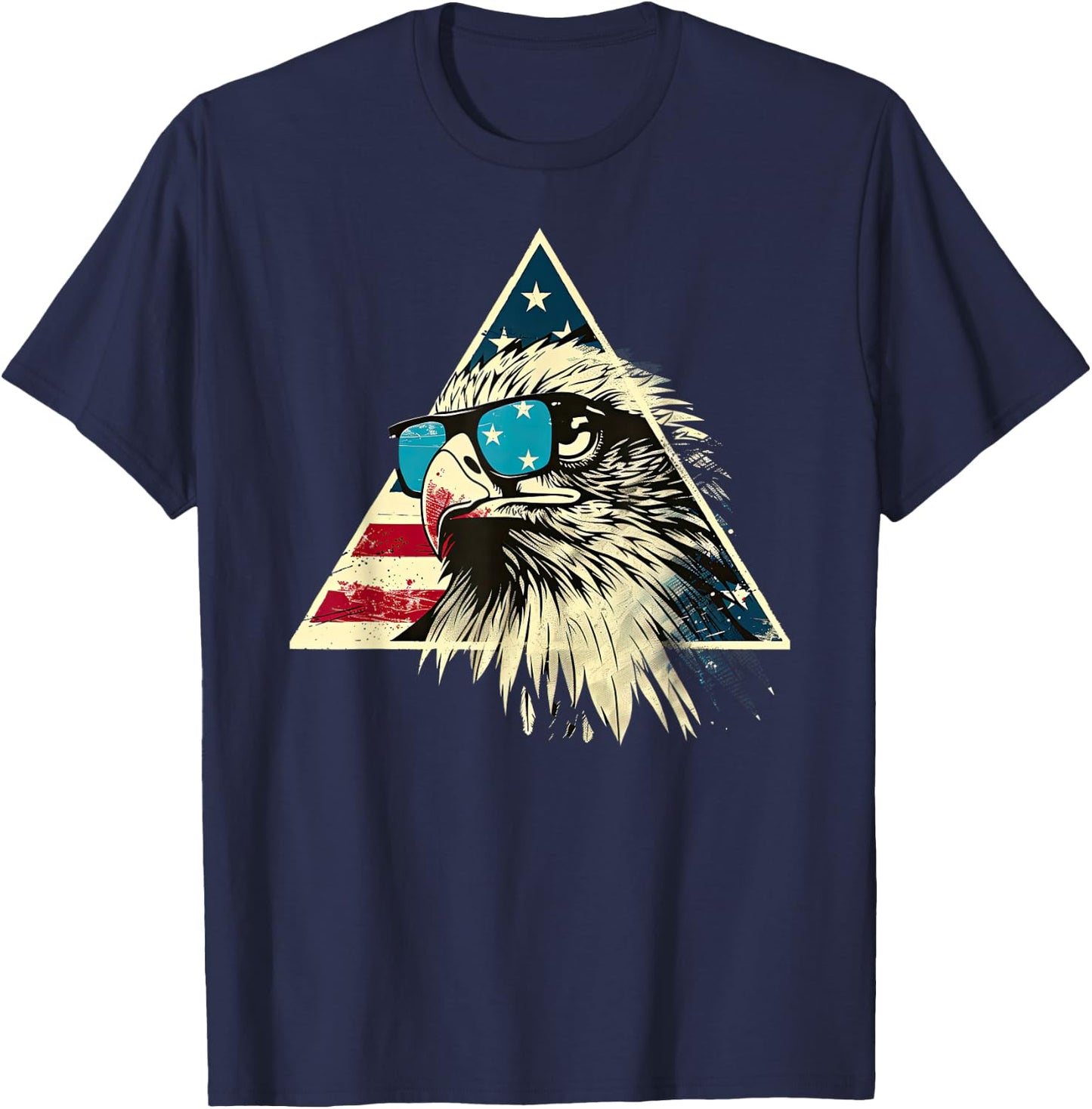 American Bald Eagle, American Flag, Cool T-Shirt - T-Shirt | Navy