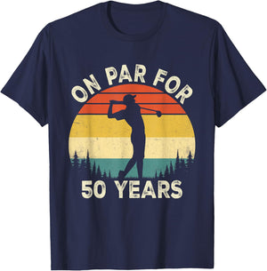 Funny 50th Birthday Golf Golfer 50 Year Old Golf Birthday T-Shirt - T-Shirt | Navy