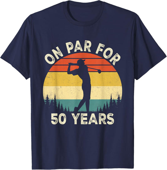 Funny 50th Birthday Golf Golfer 50 Year Old Golf Birthday T-Shirt - T-Shirt | Navy