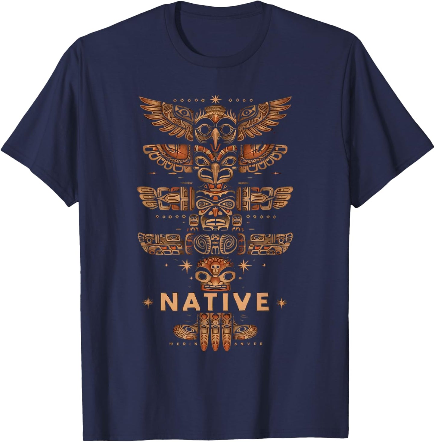 Totem Pole Indigenous People Native American Totem T-Shirt - T-Shirt | Navy