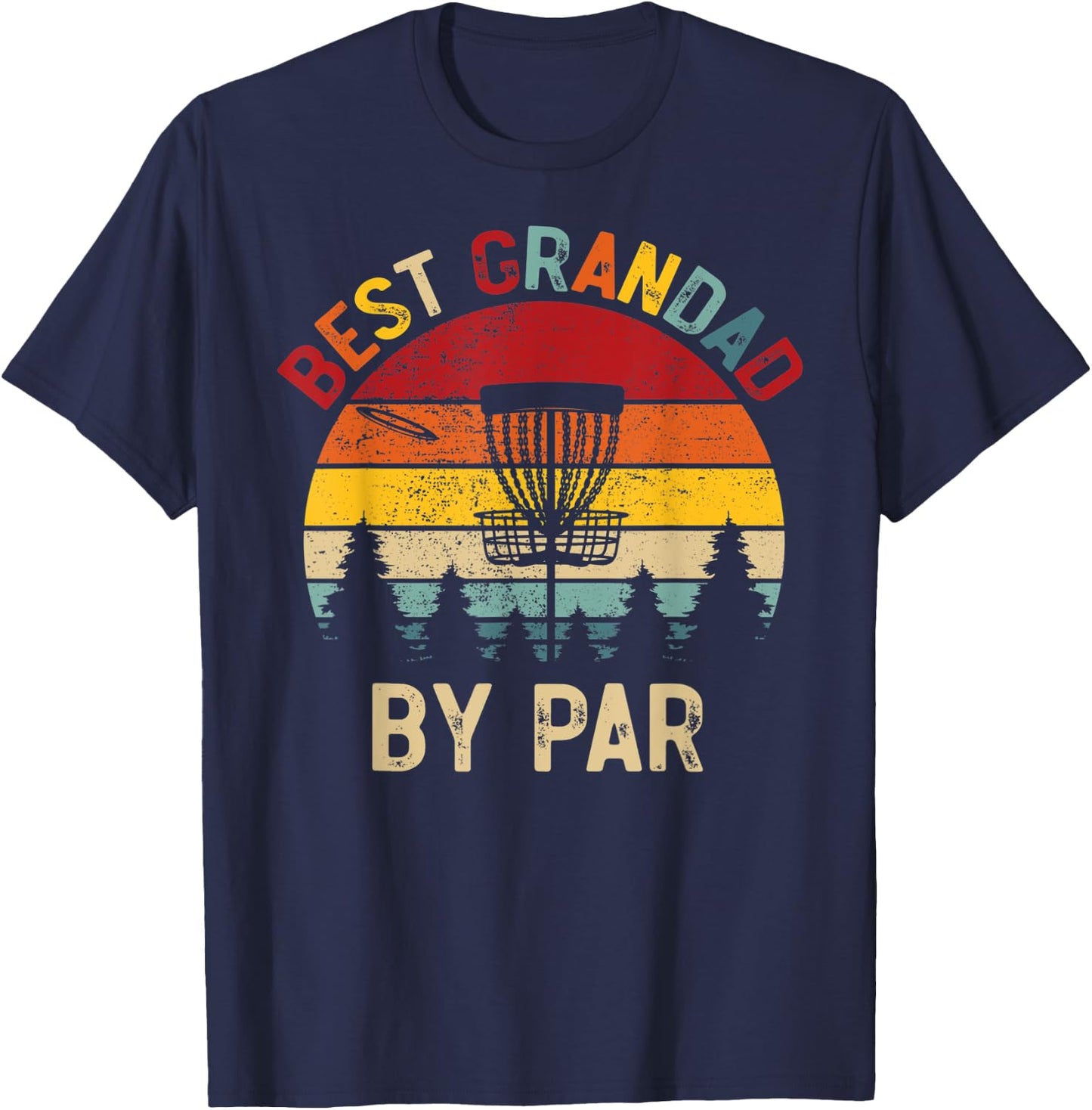 Best Grandad By Par Vintage Disc Golf Father's Day T-Shirt - T-Shirt | Navy