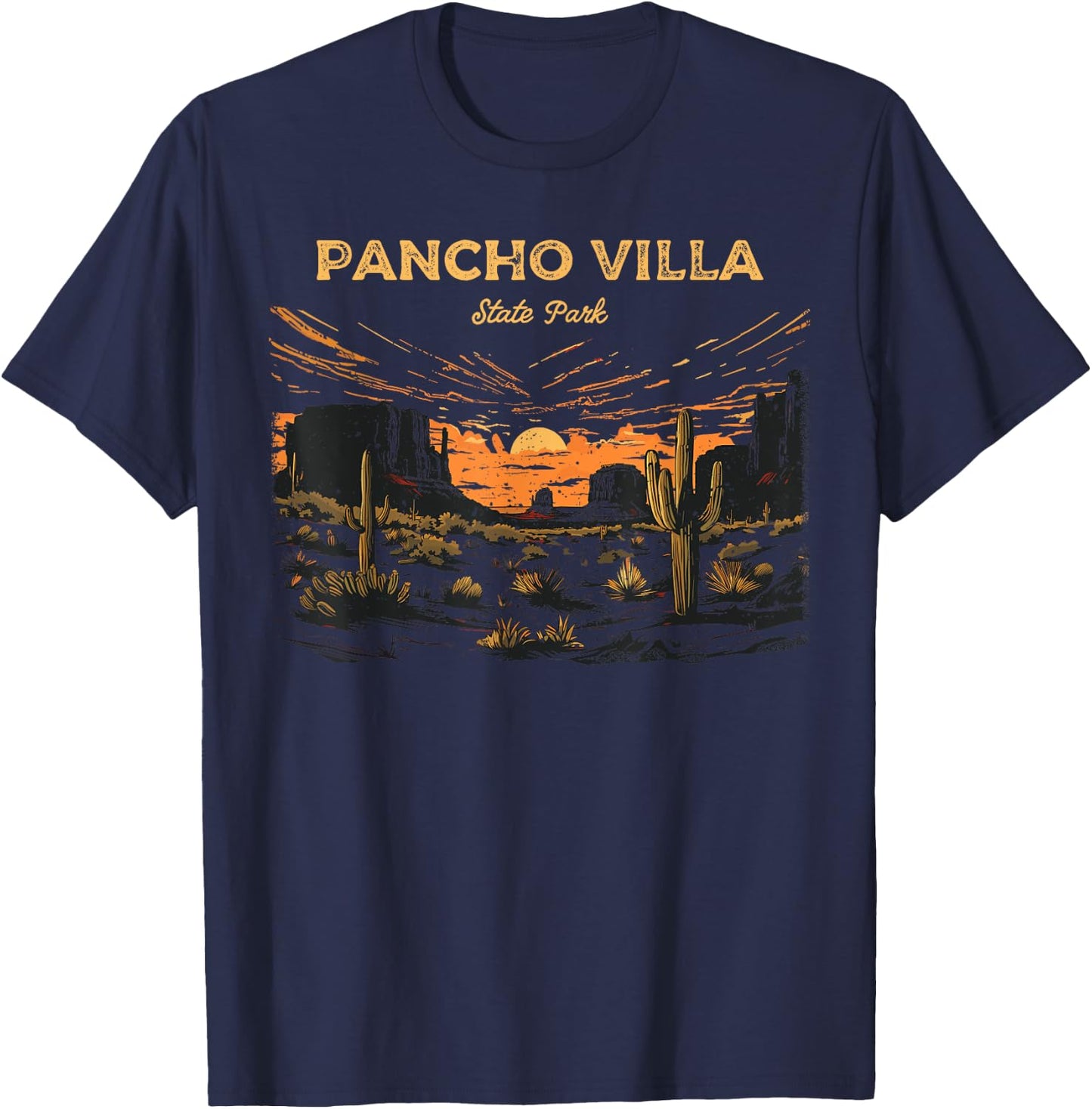 Pancho Villa State Park New Mexico Retro Vintage T-Shirt - T-Shirt | Navy