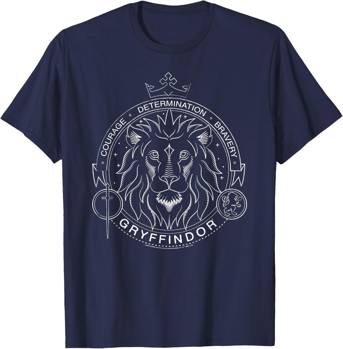 Popfunk Harry Potter Gryffindor Badge -Adults Kids Black T-Shirt - T-Shirt | Navy