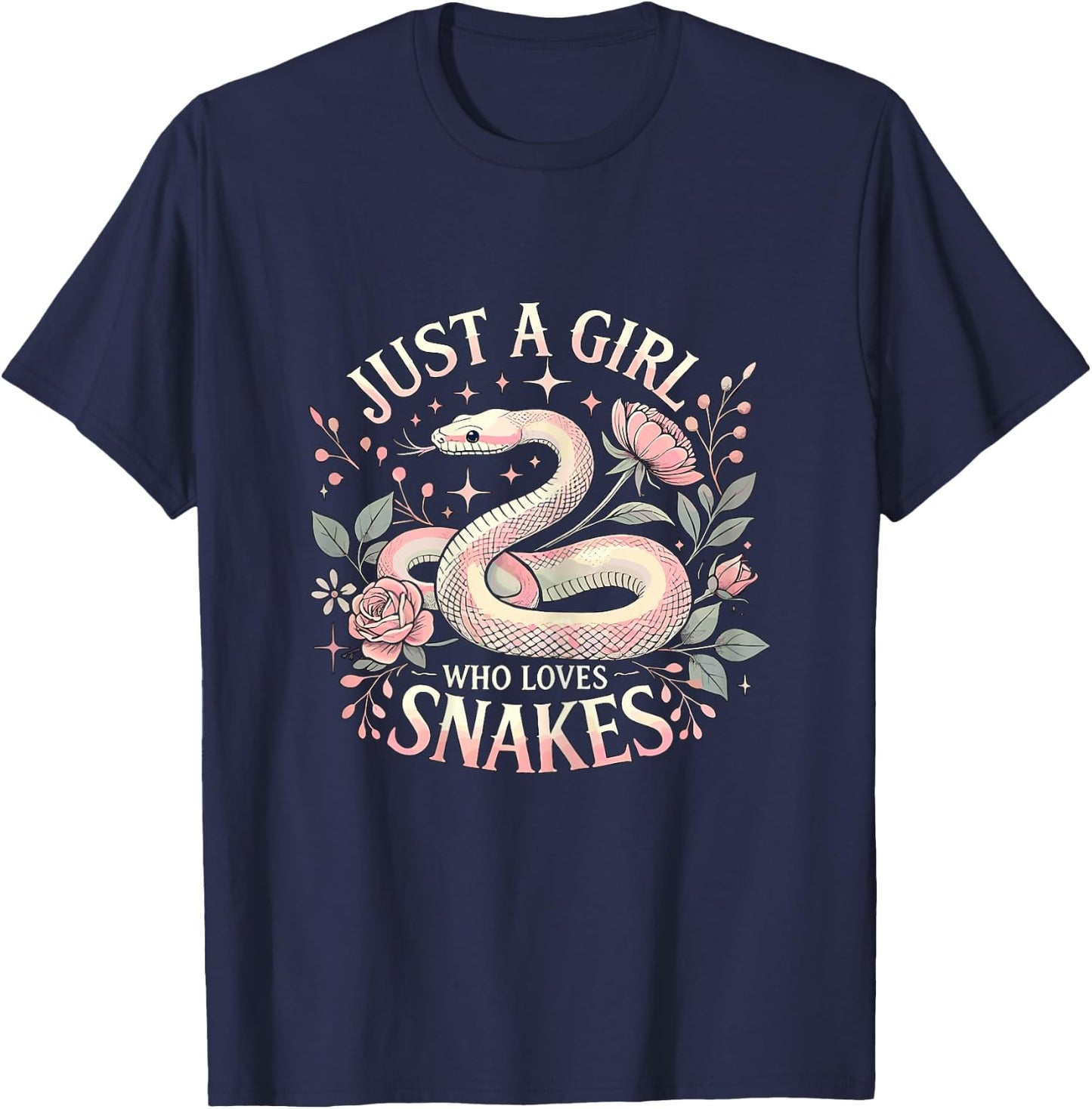 Just a Girl who Loves Snakes T-Shirt - T-Shirt | Navy
