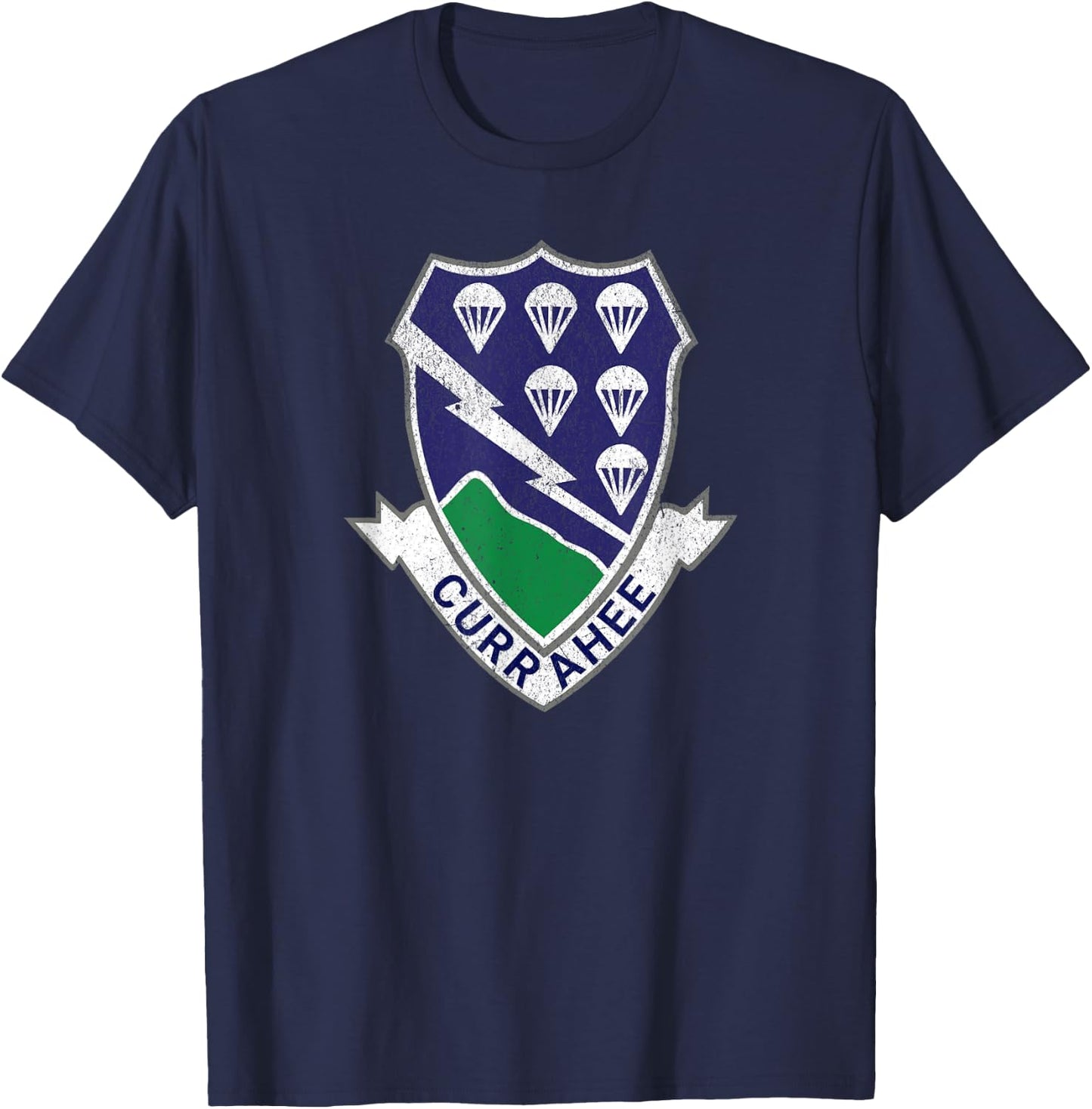 Patriotic Veteran Military Distressed 506th Infantry Veteran T-Shirt - T-Shirt | Navy