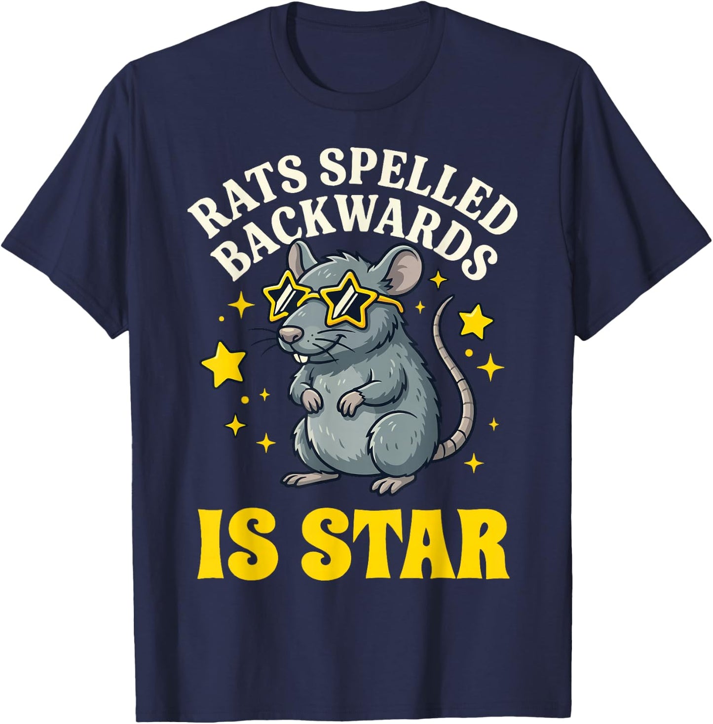 Rats Spelled Backwards is Star T-Shirt - T-Shirt | Navy