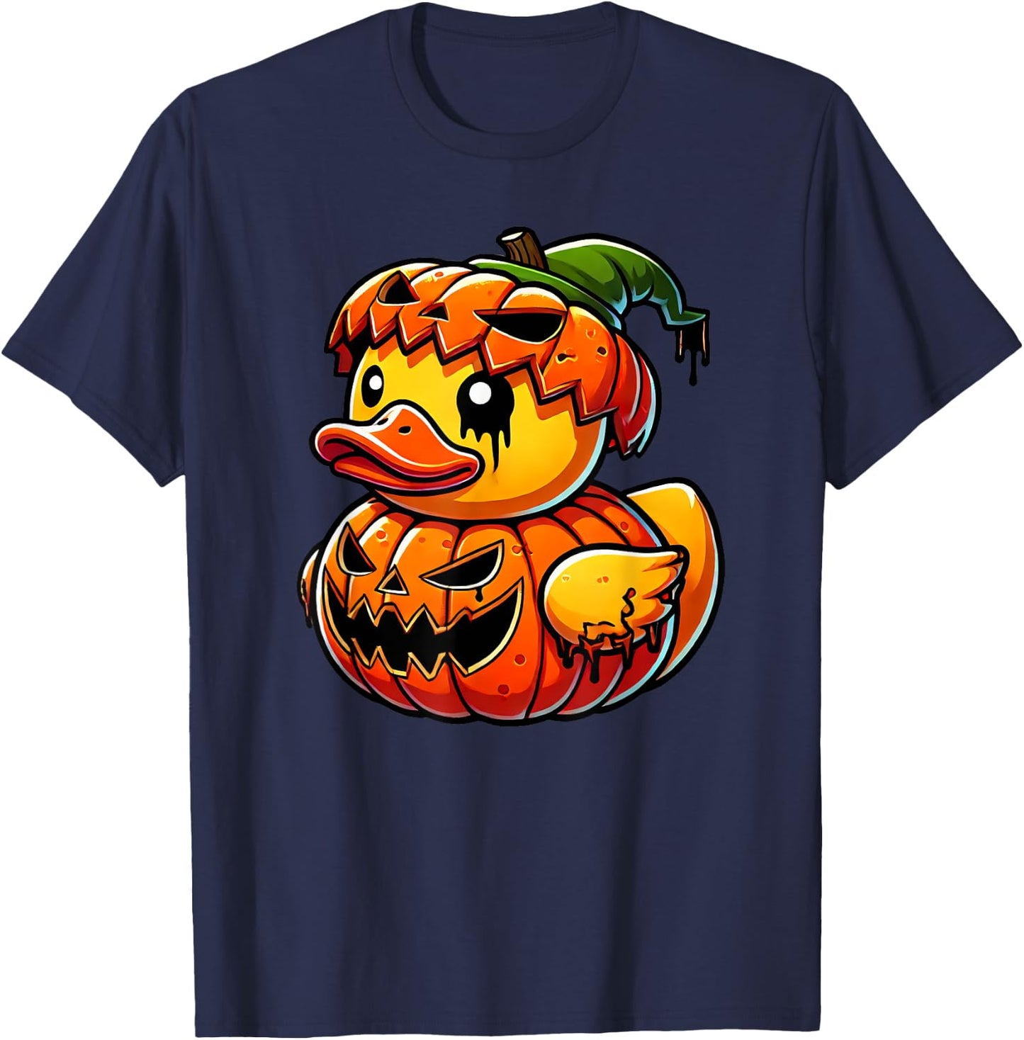 Funny Duck Pumpkin Halloween Costume Boys Girls Kids T-Shirt - T-Shirt | Navy