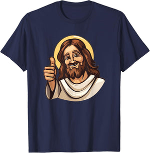 Smiling Jesus Christ with Thumb up Costume T-Shirt - T-Shirt | Navy