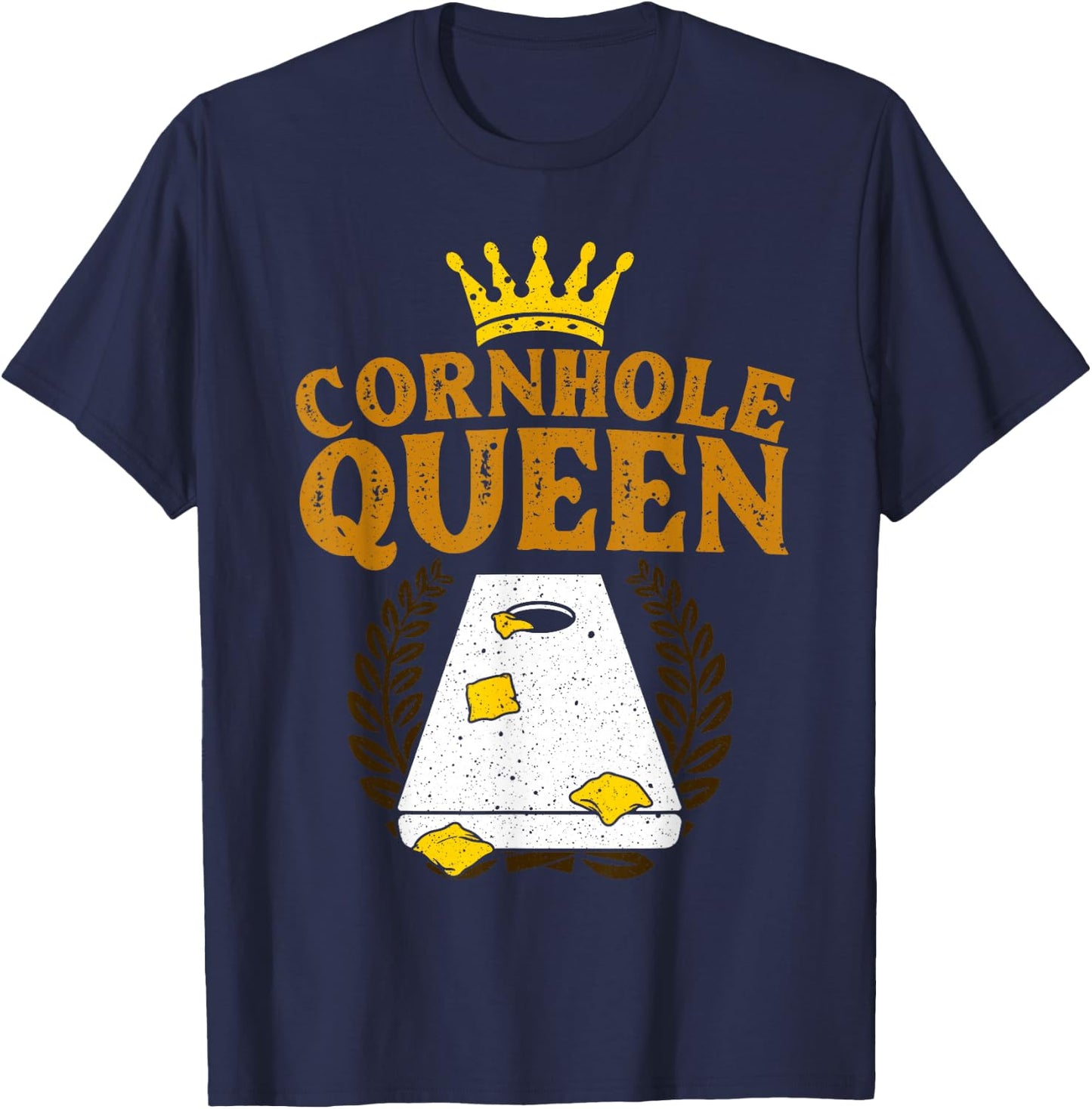 Funny Cornhole Queen Design Girls Cornhole Lover T-Shirt - T-Shirt | Navy