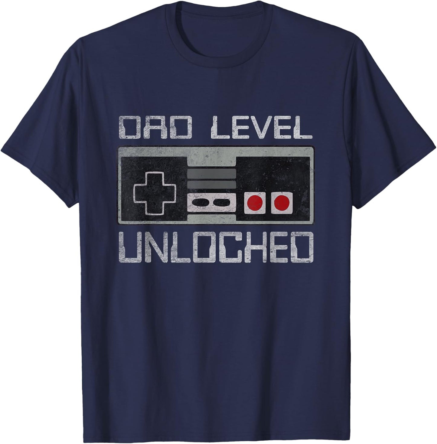 Pregnancy Announcement Dad Level Unlocked First Time Daddy T-Shirt - T-Shirt | Navy