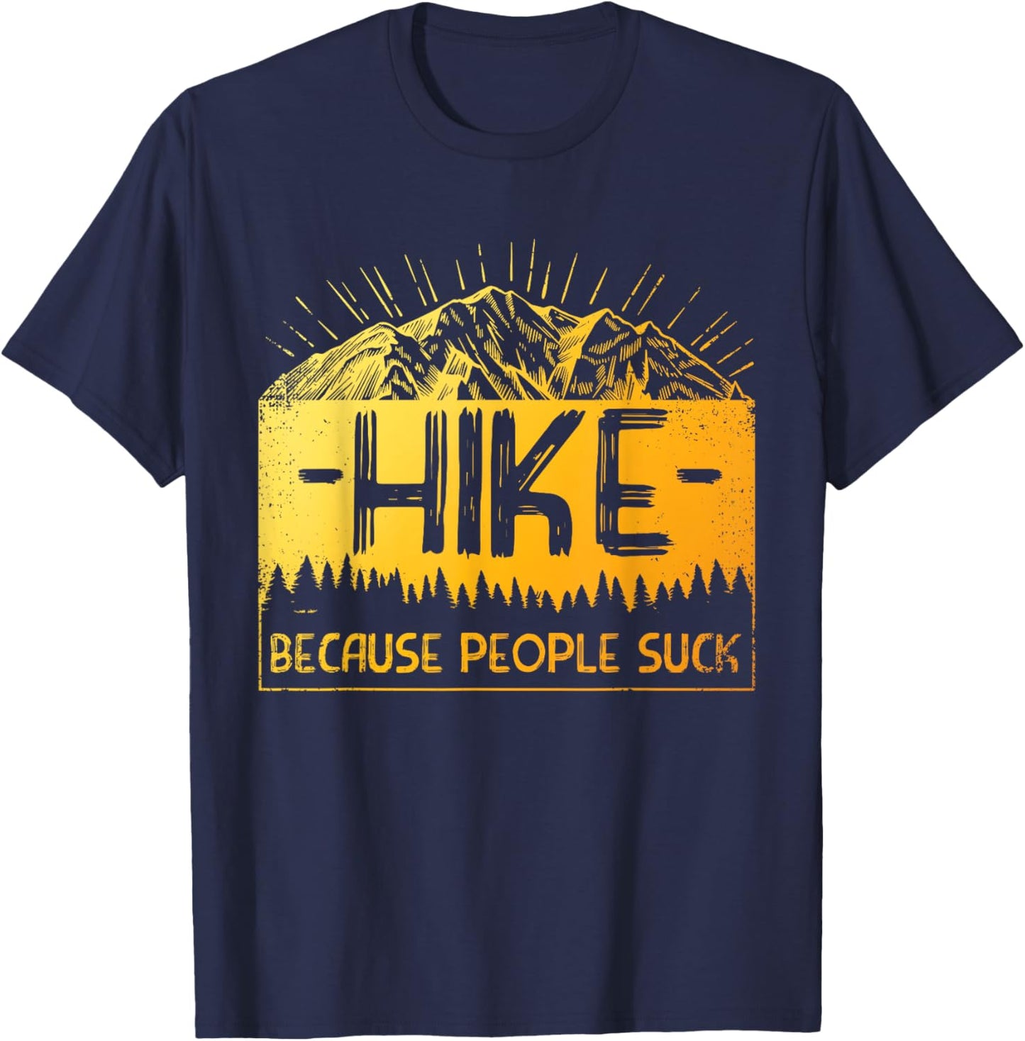 Funny Hiking Art Women Hiker Camping Nature Hiking T-Shirt - T-Shirt | Navy