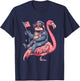 4th Of July Sloth Flamingo American Flag USA Fourth Of July T-Shirt - T-Shirt | Navy