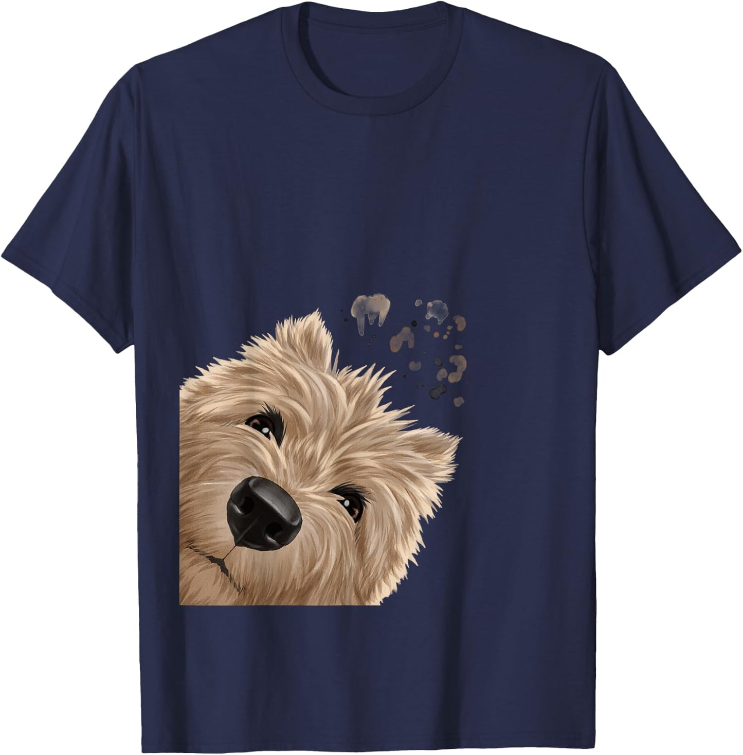 Funny Curious Dog Cairn Terrier T-Shirt - T-Shirt | Navy