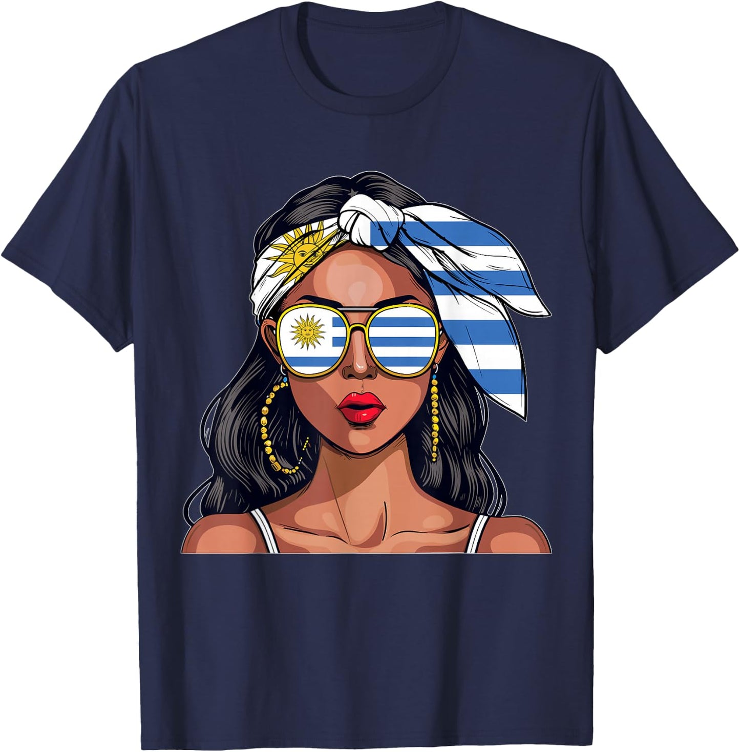 Uruguayan Souvenirs Products Woman Flag Uniform Uruguay T-Shirt - T-Shirt | Navy