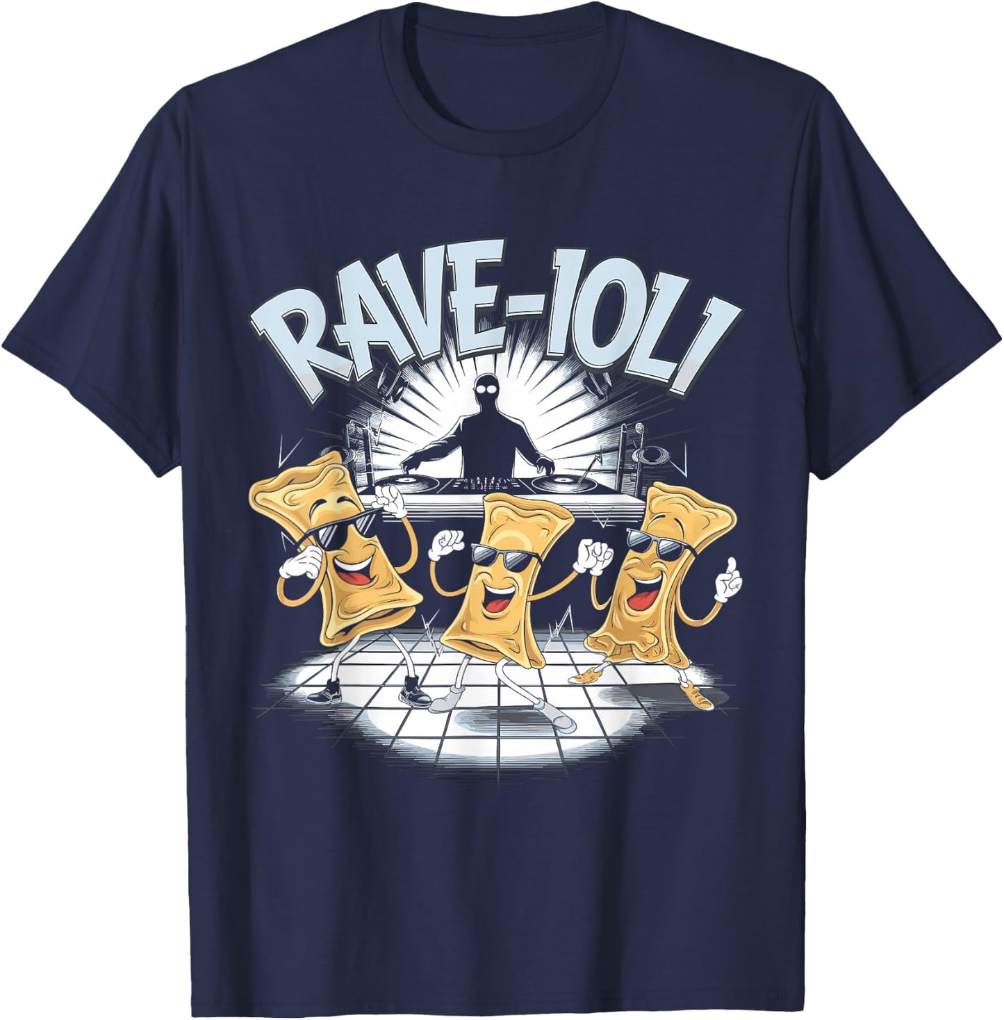 Rave-ioli Funny Pasta DJ Rave Party T-Shirt - T-Shirt | Navy