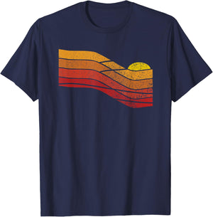 Retro Vintage 70s Retro Sunset T-Shirt - T-Shirt | Navy