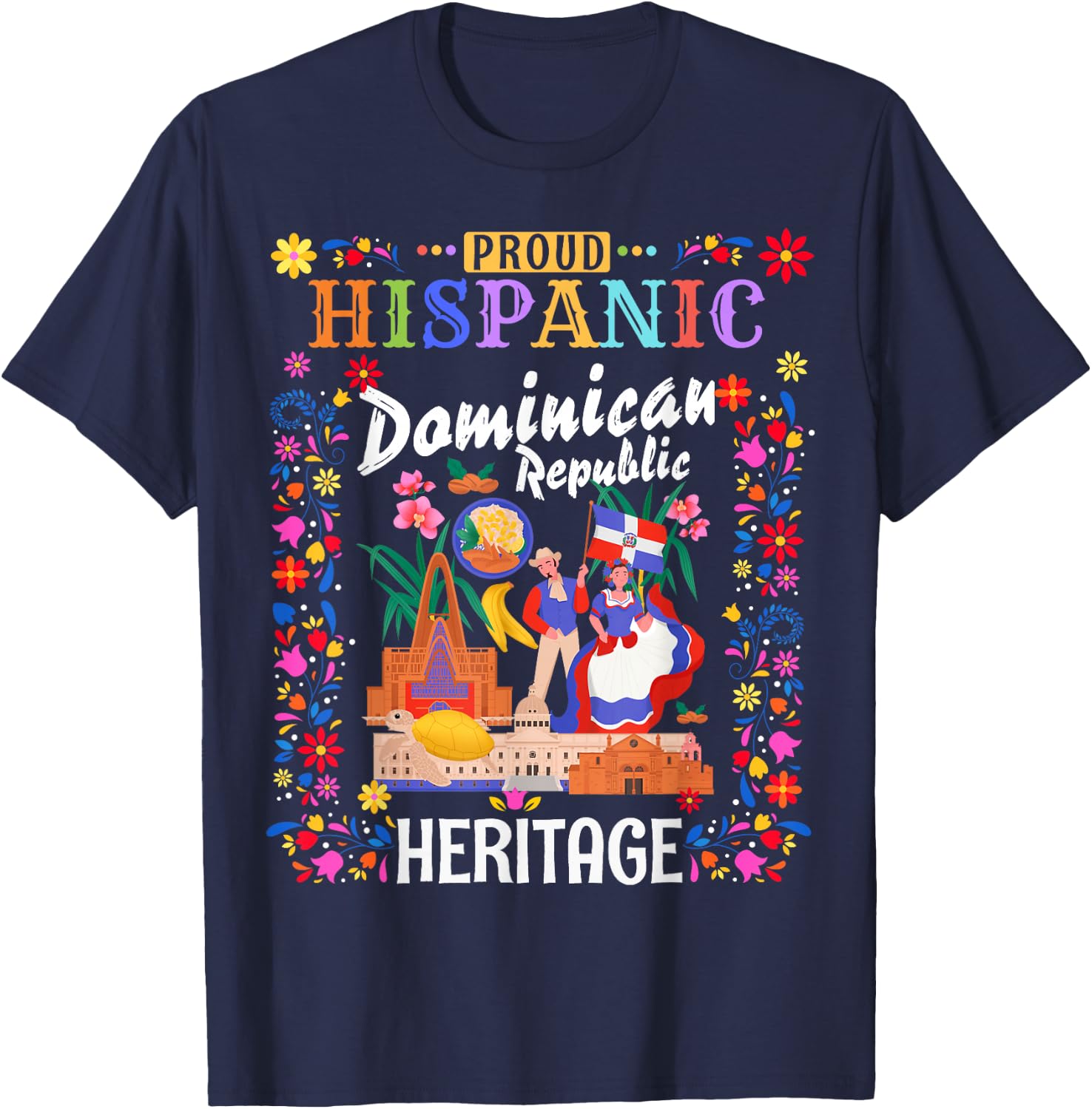 Dominican Flag Idea Kids Latin Heritage República Dominicana T-Shirt - T-Shirt | Navy