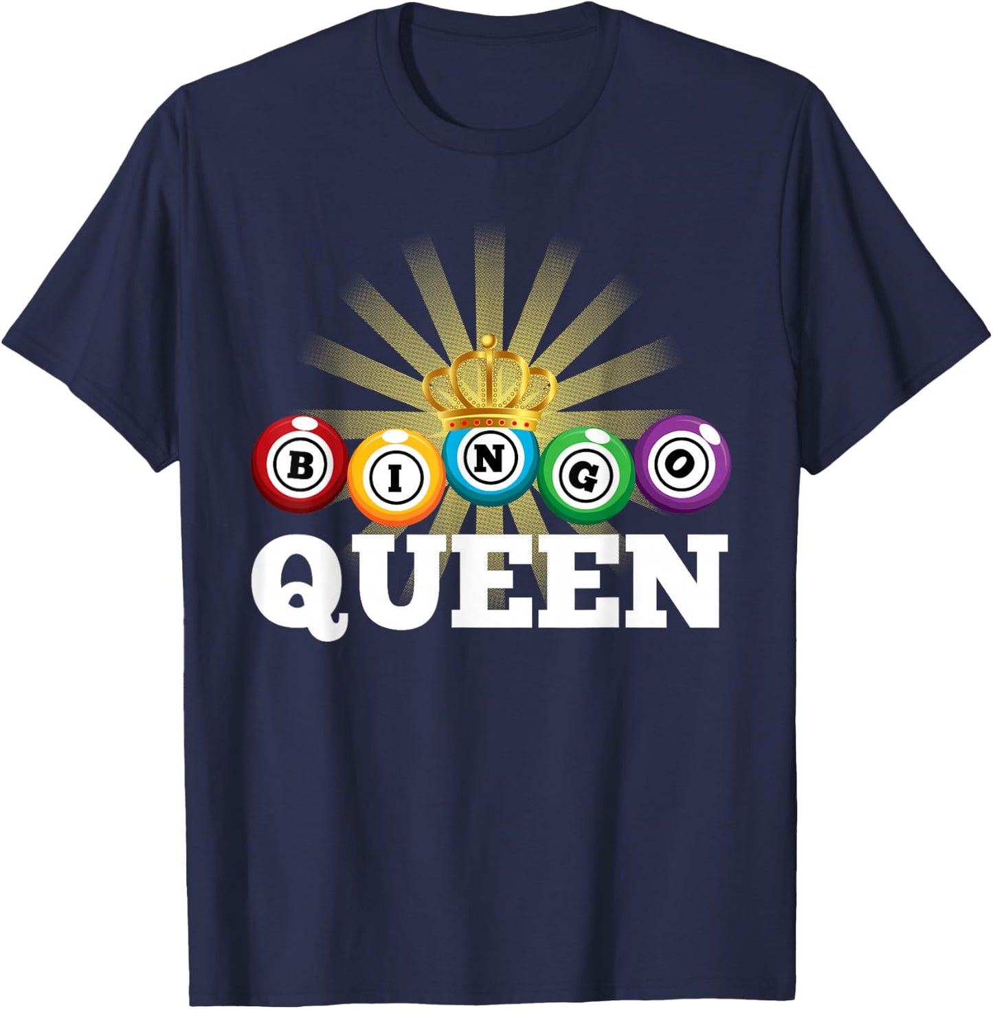 Bingo Queen Design Girls Bingo Lover Bingo Player T-Shirt - T-Shirt | Navy