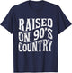 Vintage Letter Print Men Women Raised On 90’s Country Music T-Shirt - T-Shirt | Navy