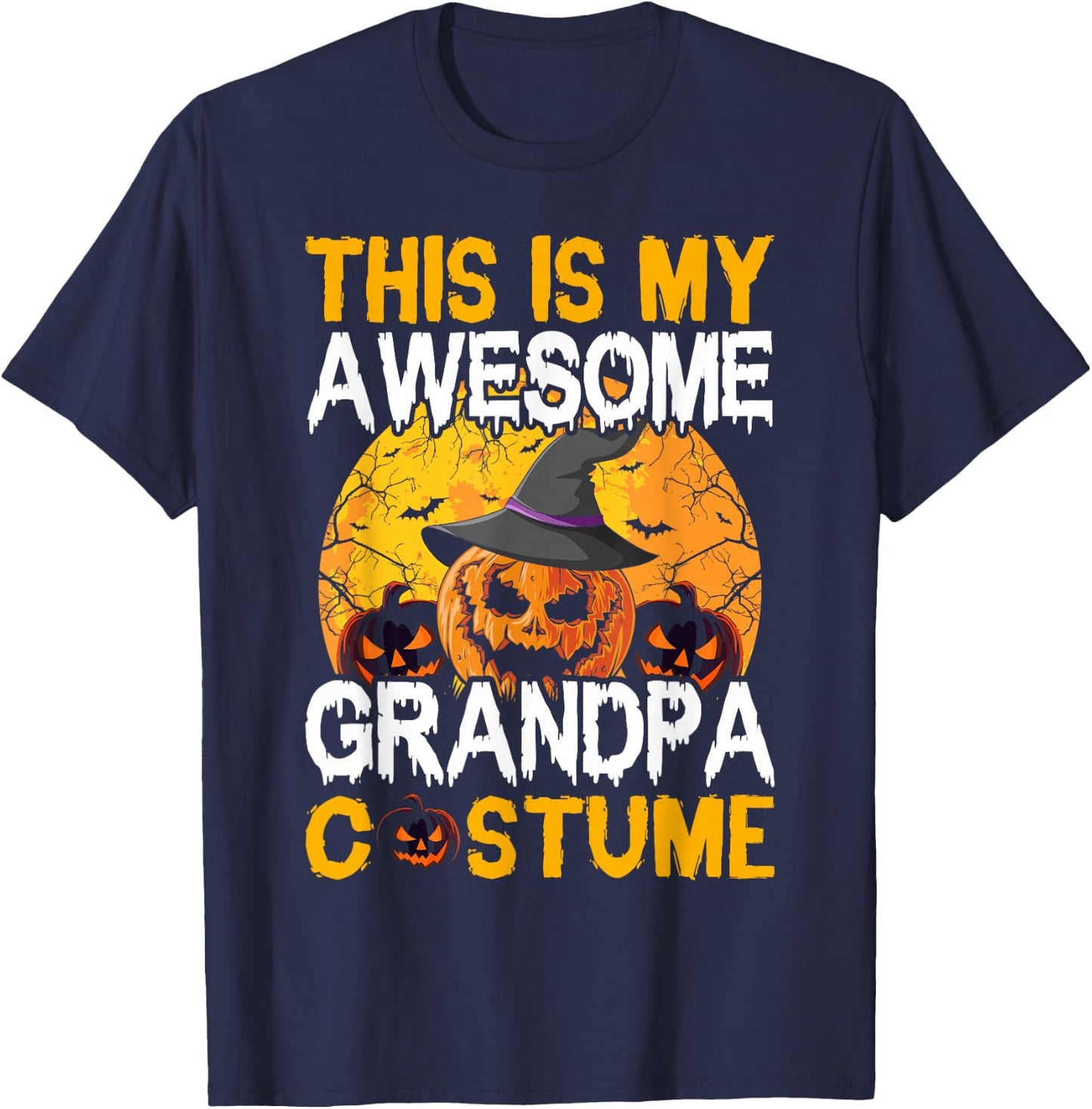 This Is My Awesome Grandpa Costume Halloween T-Shirt - T-Shirt | Navy