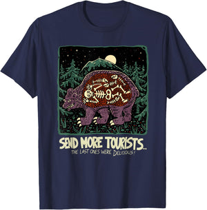 Send more tourists the last ones were delicious bear T-Shirt - T-Shirt | Navy