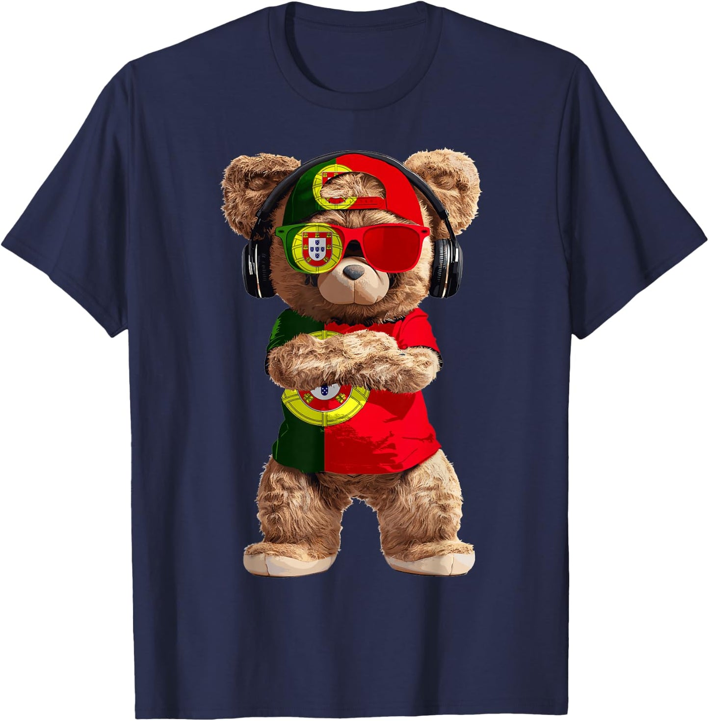 Portugal Flag Souvenirs Bear Outfit Products Portuguese T-Shirt - T-Shirt | Navy