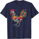 Floral Skeleton Chicken Mexican Dia De Los Muertos Halloween T-Shirt - T-Shirt | Navy