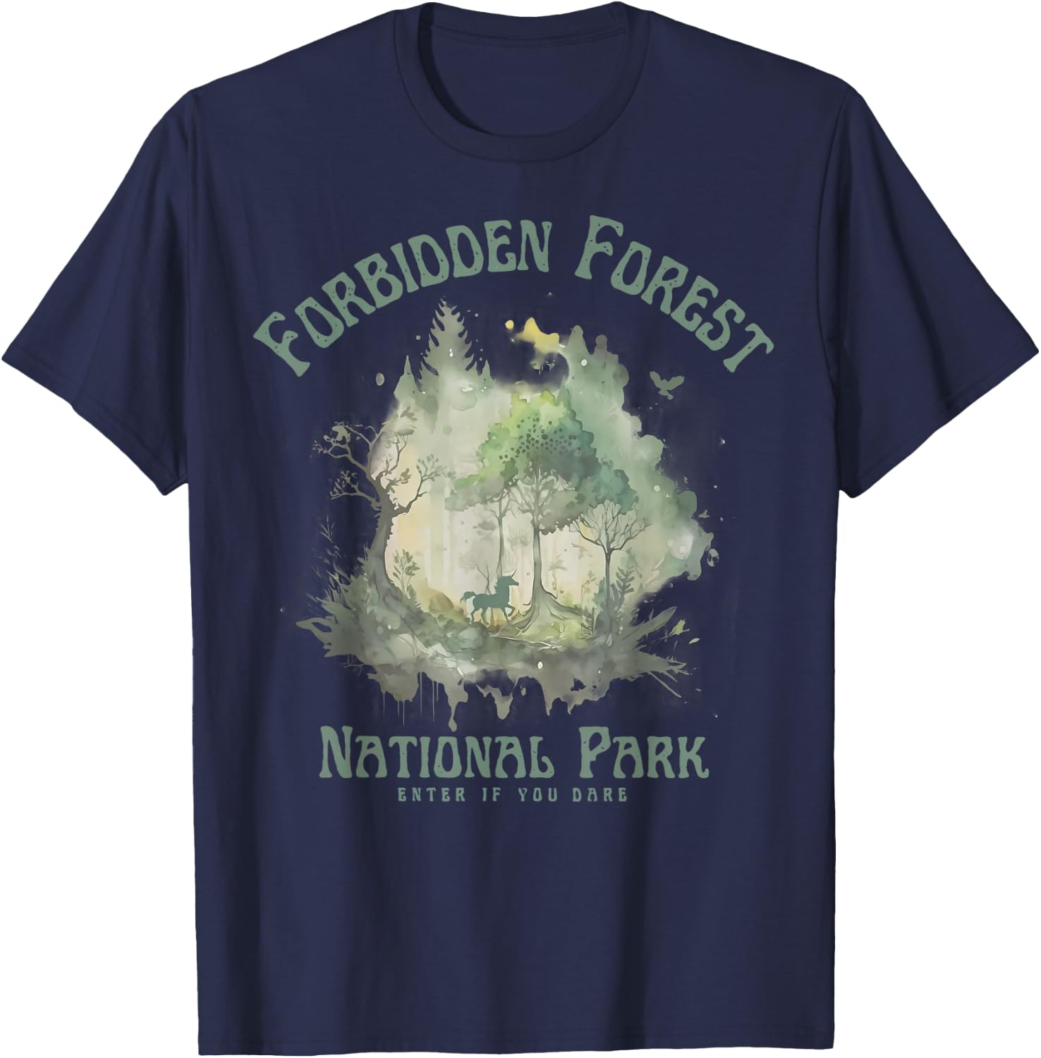 Visit The Forbidden Forest National Park Hiking Camping T-Shirt - T-Shirt | Navy