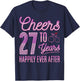 Cheers to 27 Years Happily - 27th Wedding Anniversary Party T-Shirt - T-Shirt | Navy