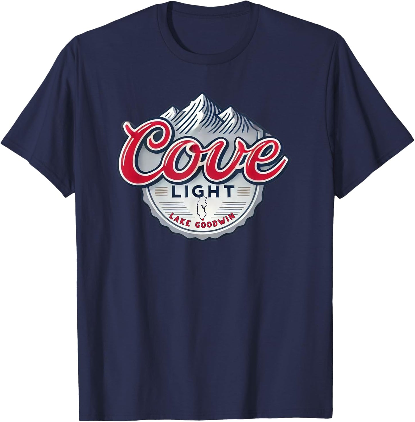 Cove Light, Lake Goodwin Washington T-Shirt - T-Shirt | Navy