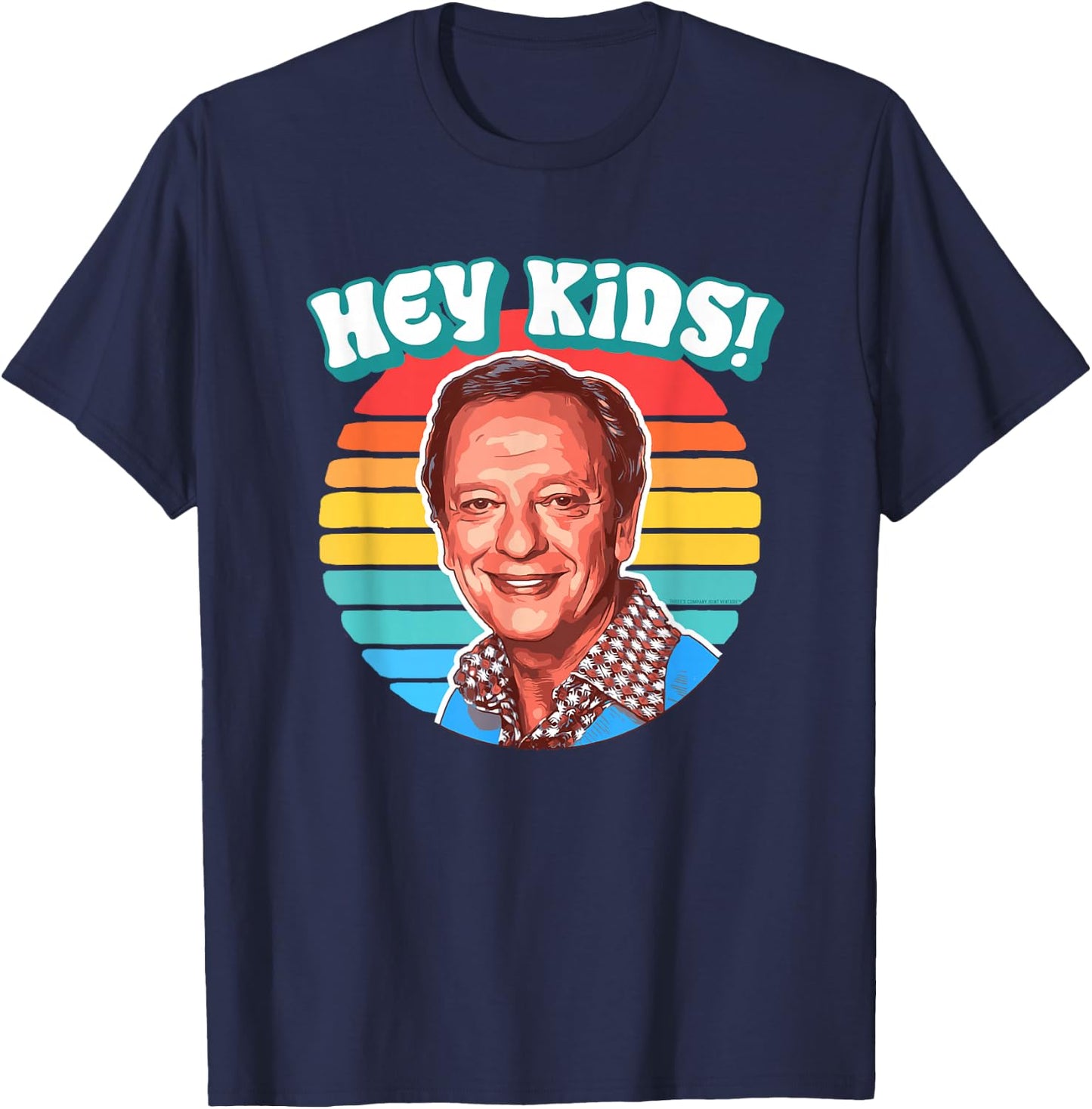 Hey Kids! Funny Mr Furley Three's Company Retro Eighties T-Shirt - T-Shirt | Navy
