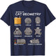 Cat Geometry Math Funny Cat Gifts For Cat Dad, Cat Mom, Kids , Small, Black T-Shirt - T-Shirt | Navy