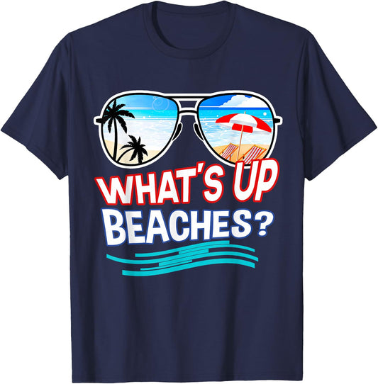 Funny Whats Up Beaches Family Vacation Matching T-Shirt - T-Shirt | Navy